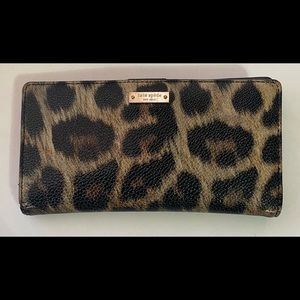 Kate Spade Bifold Slim Leopard Print Wallet
